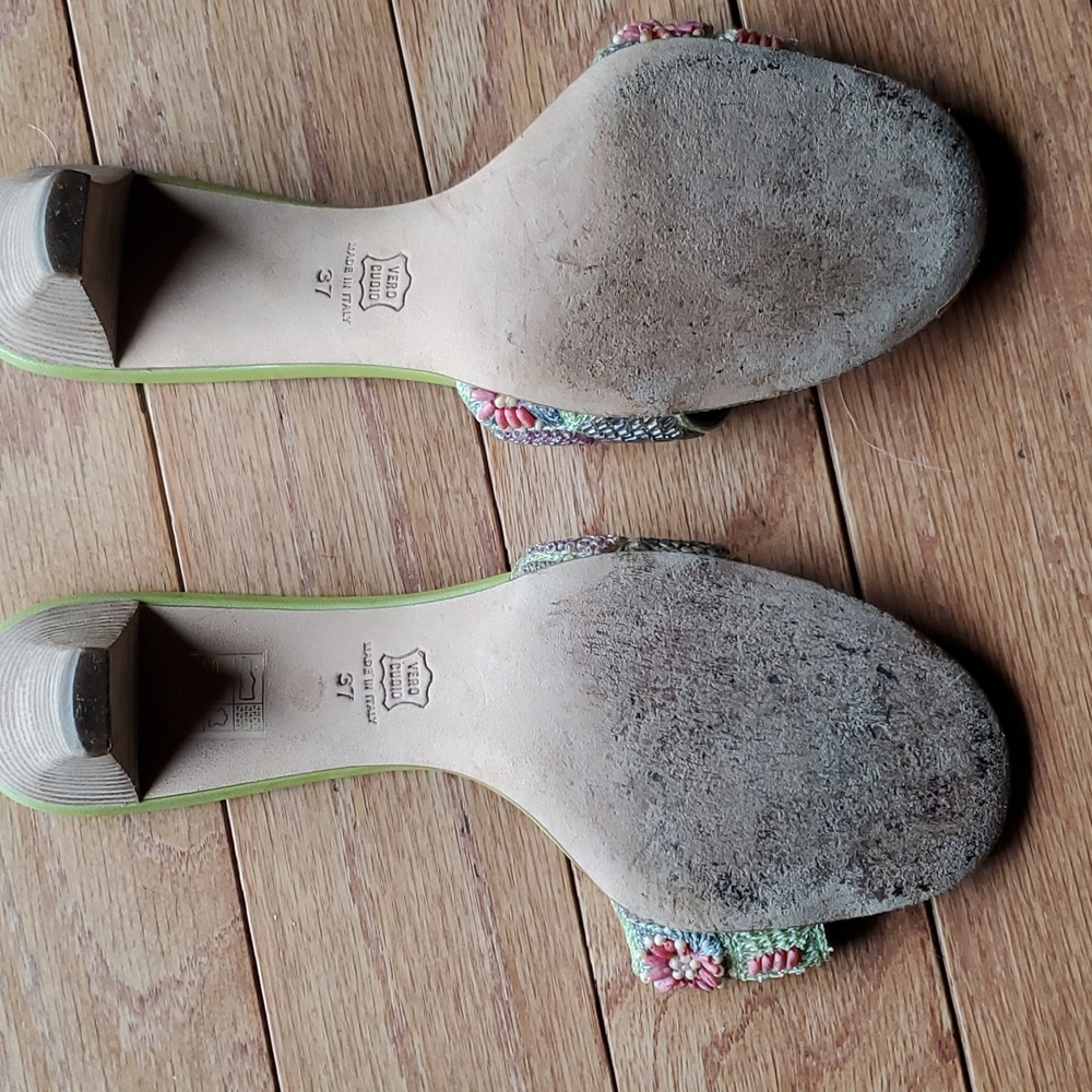 Reed Evins Italian Beaded Slides Size 37/6.5 - Picture 3 of 4